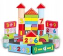 OUTLET Kolorowe Klocki drewniane 52 elementów Smily Play