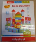 OUTLET Kolorowe Klocki drewniane 52 elementów Smily Play