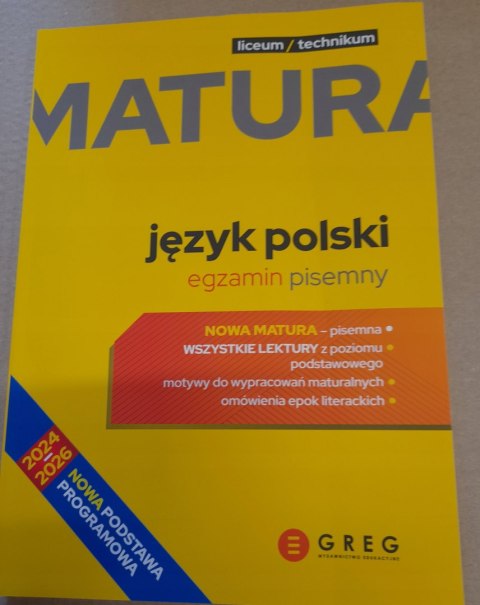 OUTLET Matura Język polski egzamin pisemny repetytorium maturalne 2026 Greg