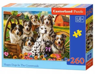 Puzzle 260 elementów Szczęśliwe psy na wsi Castorland 8+