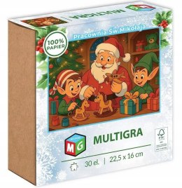 Puzzle 30 elementów Pracownia Świętego Mikołaja Multigra Mikołaj Mikołajki