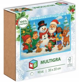 Puzzle 90 elementów Bałwanek i Przyjaciele Multigra Mikołaj Mikołajki