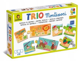 Puzzle Montessori Trio gra układanka Rodziny Zwierząt 23850 Ludaticca