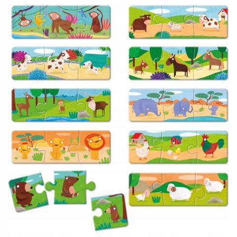 Puzzle Montessori Trio gra układanka Rodziny Zwierząt 23850 Ludaticca