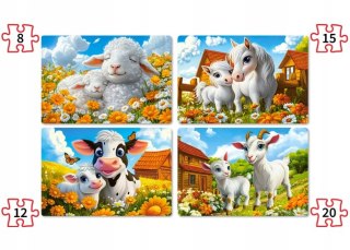 Puzzle Progresywne 4w1 Układanka dla dzieci Zwierzęta na Wsi Castorland