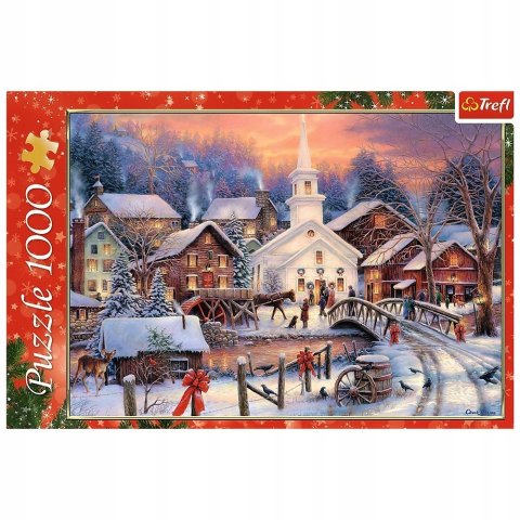 Puzzle Świąteczne 1000 elementów Białe Święta 10602 Trefl