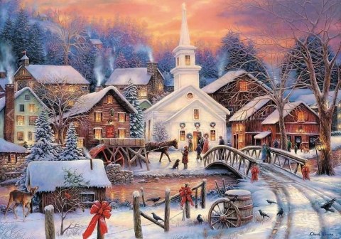 Puzzle Świąteczne 1000 elementów Białe Święta 10602 Trefl