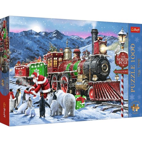 Puzzle Świąteczne 1000 elementów Świąteczny pociąg 12097 Trefl Tea Time