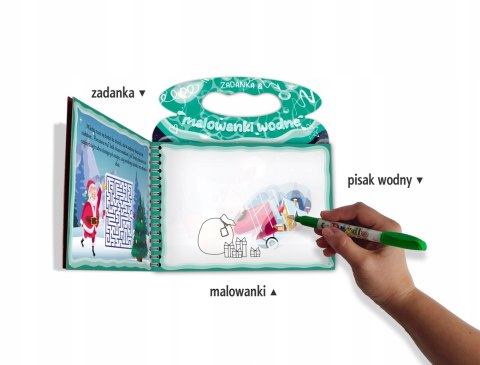 Świąteczna malowanka wodna z pisakiem Magiczne święta Skrzat Świąteczna