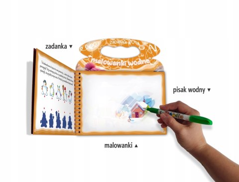 Świąteczna malowanka wodna z pisakiem wodnym Bałwanek Skrzat Świąteczna