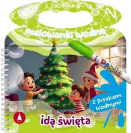 Świąteczna malowanka wodna z pisakiem wodnym Idą święta Skrzat Świąteczna