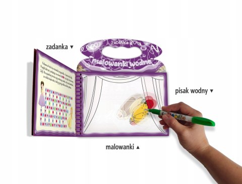 Zadanka i malowanki wodne z pisakiem wodnym Księżniczki Skrzat Princess