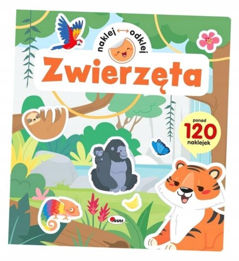 Zwierzęta Naklej odklej książka z naklejkami silikonowymi wielokrotnego