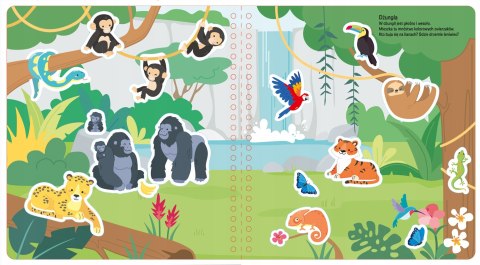 Zwierzęta Naklej odklej książka z naklejkami silikonowymi wielokrotnego