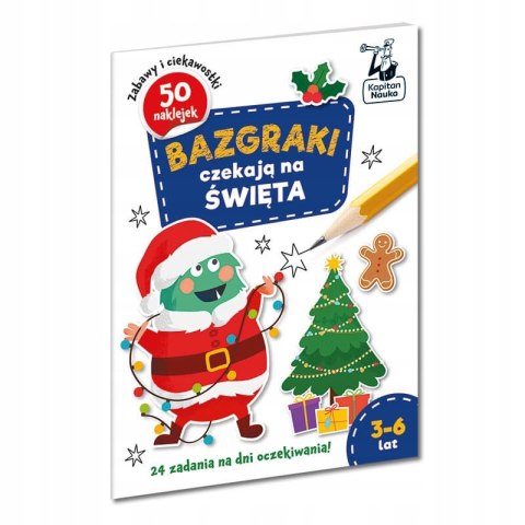Bazgraki czekają na święta Kapitan Nauka 3-6 lat Świąteczne Łamigłówki