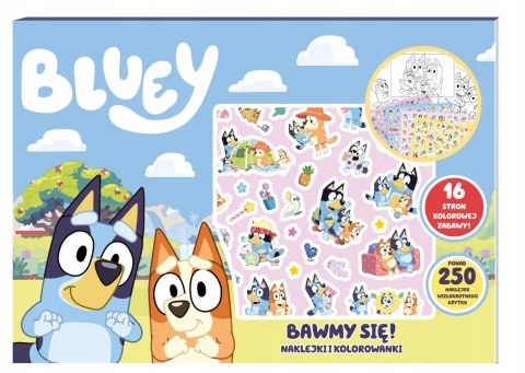 Bluey Bawmy się! Naklejki i Kolorowanki 250 Naklejek wielokrotnego użytku