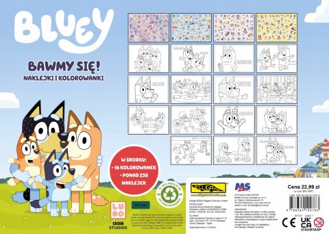 Bluey Bawmy się! Naklejki i Kolorowanki 250 Naklejek wielokrotnego użytku