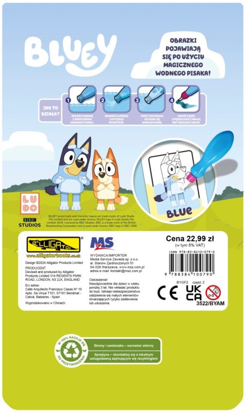Bluey Blue Wodne Kolorowanie 2 Magiczna Wodna Kolorowanka Magiczny Pisak