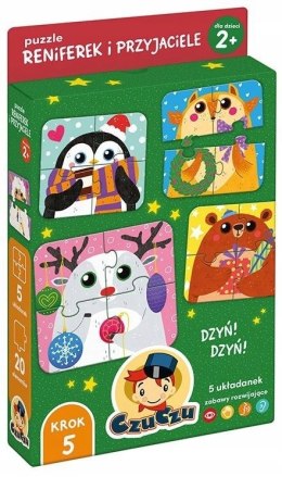 CzuCzu Puzzle Reniferek i przyjaciele dla dzieci 20 elementów 5 Układanek