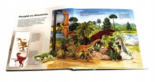 Książka 3D o dinozaurach z ruchomymi elementami i okienkami – Dinozaury AWM