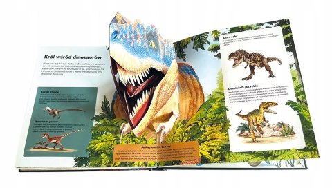 książka z okienkami o świecie dinozaurów