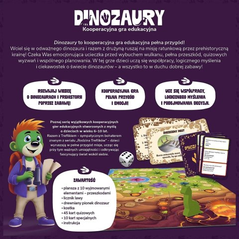 Gra planszowa Kooperacyjna gra edukacyjna Dinozaury Rodzina Treflików Trefl