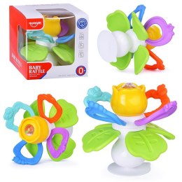 Grzechotka Gryzak Kwiatek z Przyssawką 2w1 dla Noworodka Niemowlaka