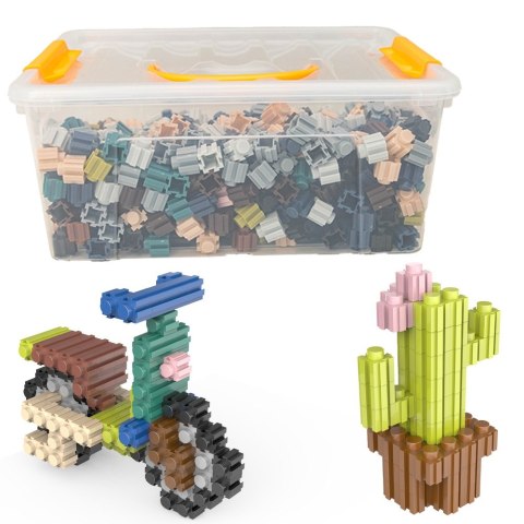 Klocki Małych Geniuszy 800 elementów Pikselowe Walizka Klocki Konstrukcyjne