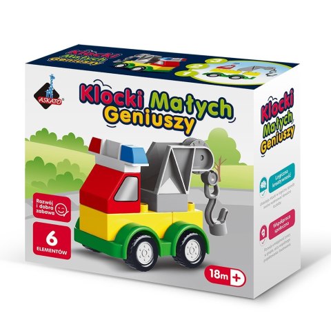 Klocki małych geniuszy Dźwig Autko 6 elementów