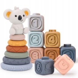 Miękkie Gumowe Klocki Sensoryczne Koala Wieża Piramida Montessori
