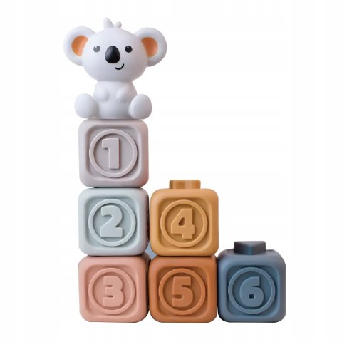 Miękkie Gumowe Klocki Sensoryczne Koala Wieża Piramida Montessori