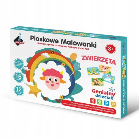Piaskowa Wyklejanka Zwierzątka Askato Zestaw Kreatywny Wyklejanki trzylatka