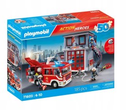 Playmobil 71603 Action Heros Straż Pożarna Remiza Strażacka Wóz Strażacki
