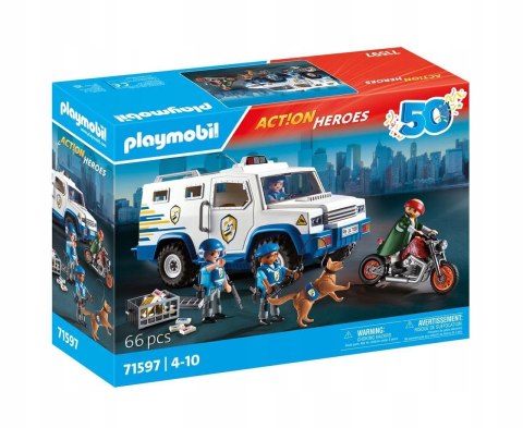 Playmobil Action Heroes 71597 Transporter pieniędzy Policyjny Policja