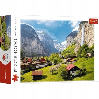 Puzzle 3000 elementów Lauterbrunnen Szwajcaria 33076 Trefl Widok na dolinę