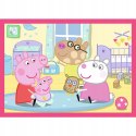 Puzzle 4w1 Świnka Peppa 34672 Trefl 12,15,20,24 dla trzylatka 3+