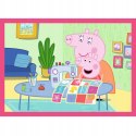 Puzzle 4w1 Świnka Peppa 34672 Trefl 12,15,20,24 dla trzylatka 3+