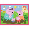 Puzzle 4w1 Świnka Peppa 34672 Trefl 12,15,20,24 dla trzylatka 3+
