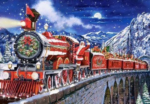 Puzzle Świąteczne 1000 Święty Mikołaj Świąteczny Pociąg Castorland Święta