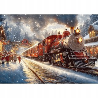 Puzzle Świąteczne 1000 elementów Świąteczny Pociąg 99284 Trefl Święta