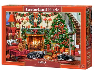 Puzzle świąteczne 500 elementów Święta przy kominku Castorland