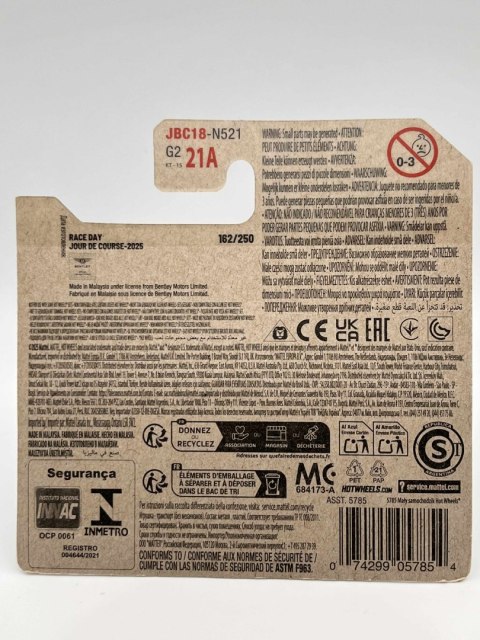 Samochodzik Hot Wheels JBC18 Bentley Continental GT3 2018 Race Day