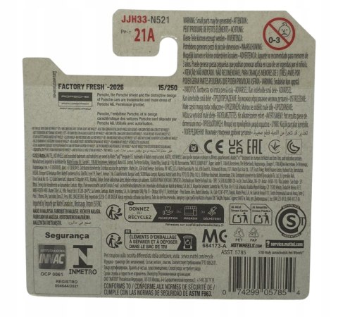 Samochodzik Hot Wheels JJH33 Porsche 911 Carrera T Factory Fresh