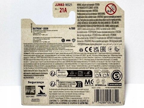 Samochodzik Hot Wheels JJH83 Batmobile Batman