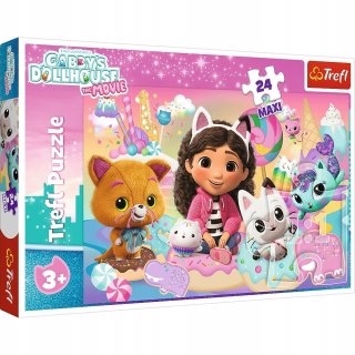 Trefl Puzzle 24 elementów Maxi Koci Domek Gabi 14381 Koci świat Gabby