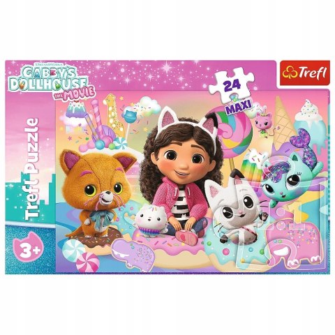 Trefl Puzzle 24 elementów Maxi Koci Domek Gabi 14381 Koci świat Gabby
