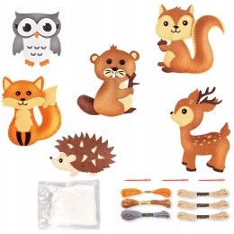 Zestaw Kreatywny do Szycia Filcowe Wyszywanki Zwierzęta Askato 127781