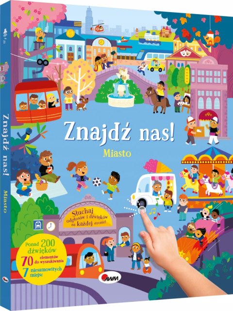 Znajdź nas! Miasto Pojazdy 200 dźwięków Słuchaj Odgłosów Wyszukiwanka
