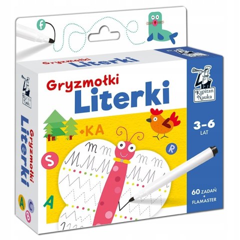 Literki Gryzmołki 3-6 lat Kapitan Nauka Litery Piszę i zmazuję