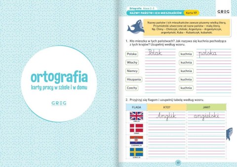 Ortografia Karty Pracy w Szkole i w Domu Klasy 2-3 Greg